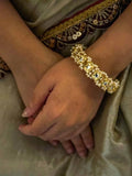 Ishhaara Handmade Square Shaped Kundan And Pearl Studded Bangle