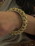 Ishhaara Handmade Triangle Shaped Kundan And Pearl Studded Bangle