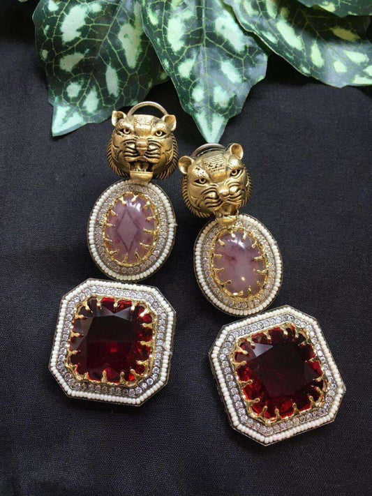 Ishhaara Hanging Sabyasachi Inspired Stone Earing