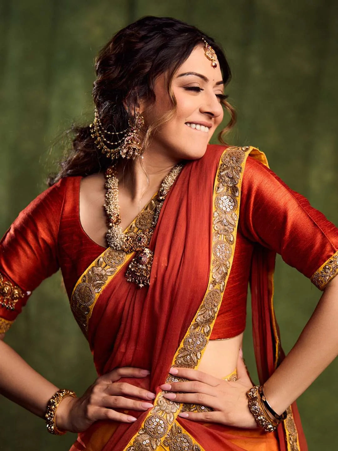 Ishhaara Hansika Motwani In Lakshmi Gutta Pusalu Haram Jewellery Set