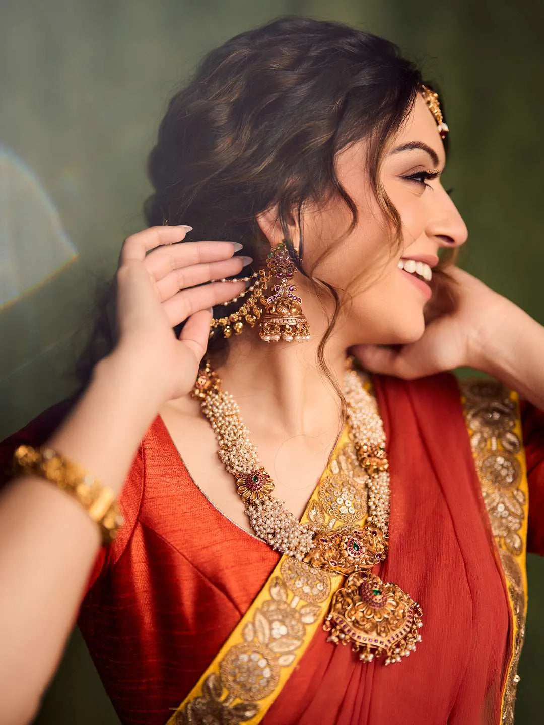 Ishhaara Hansika Motwani In Lakshmi Gutta Pusalu Haram Jewellery Set