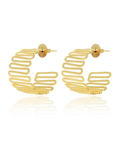 Ishhaara Hansika Motwani In Zic Zac Gold Hoops