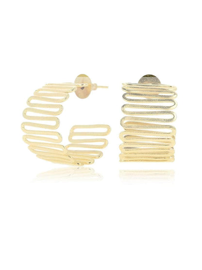 Ishhaara Hansika Motwani In Zic Zac Gold Hoops