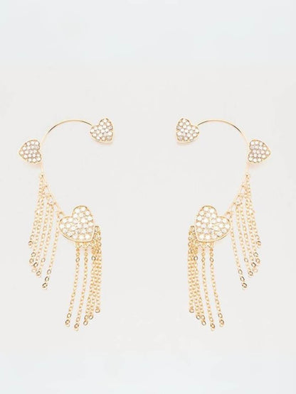 Ishhaara Heart Tassel Ear Cuff