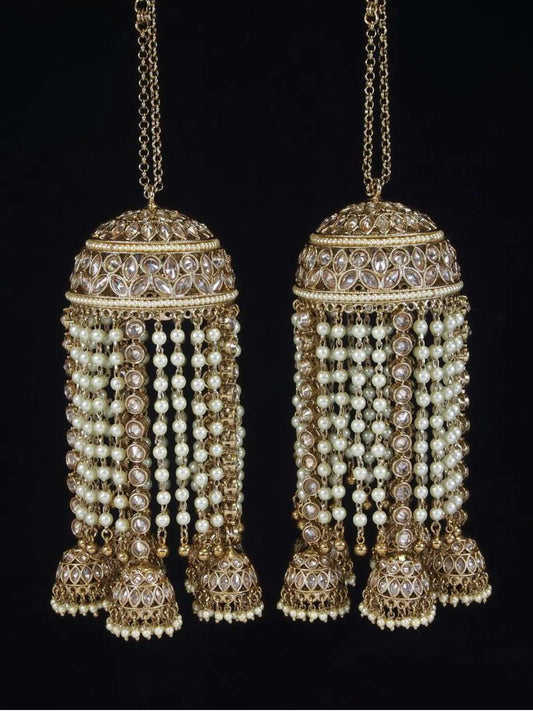 Ishhaara Heavy Beaded Golden Kaleera