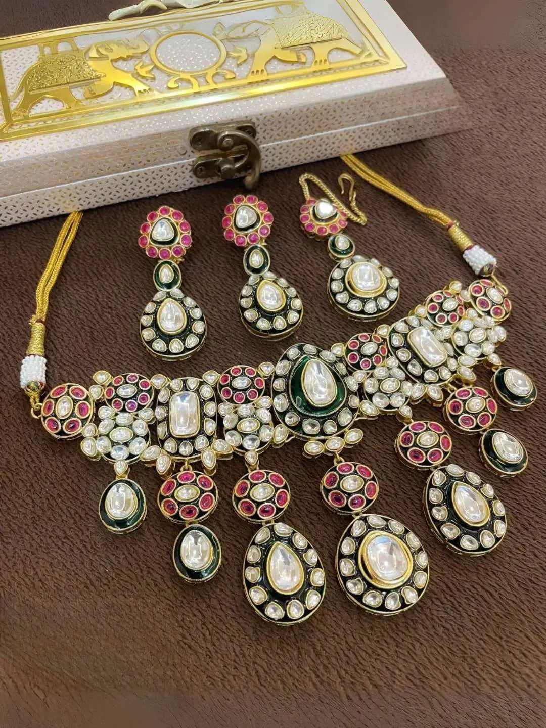 Ishhaara Heavy Polki Meenakari Choker Set