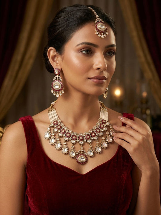 Ishhaara Heritage Kundan Polki Necklace