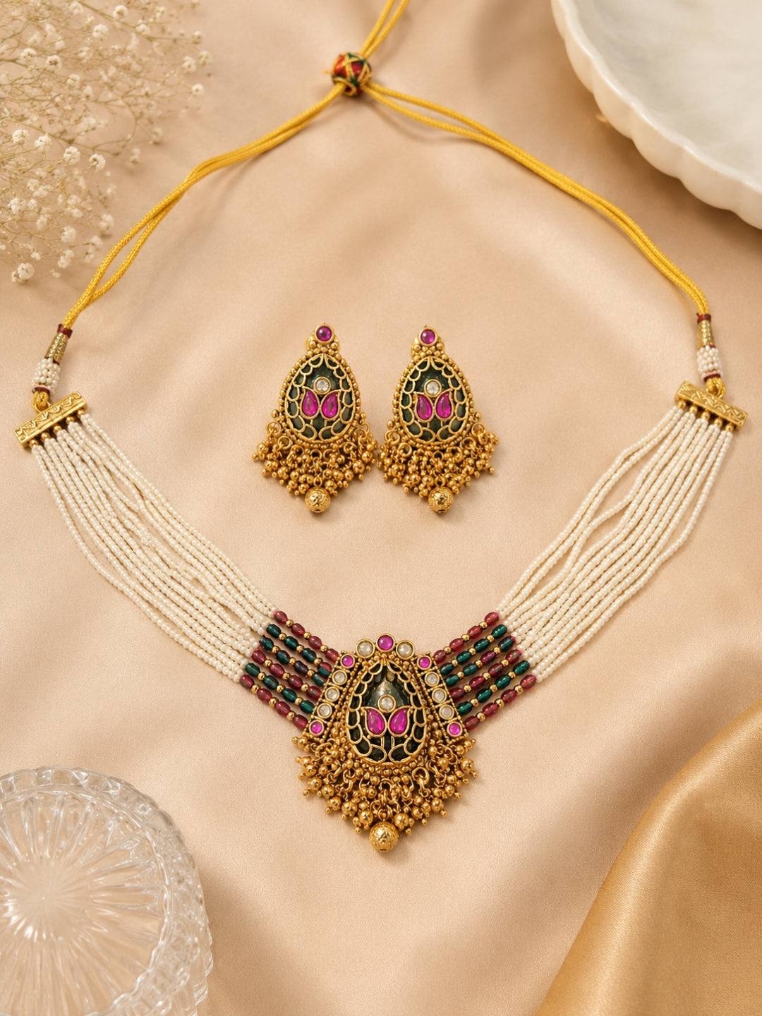 Ishhaara Heritage Meenakari Choker Necklace