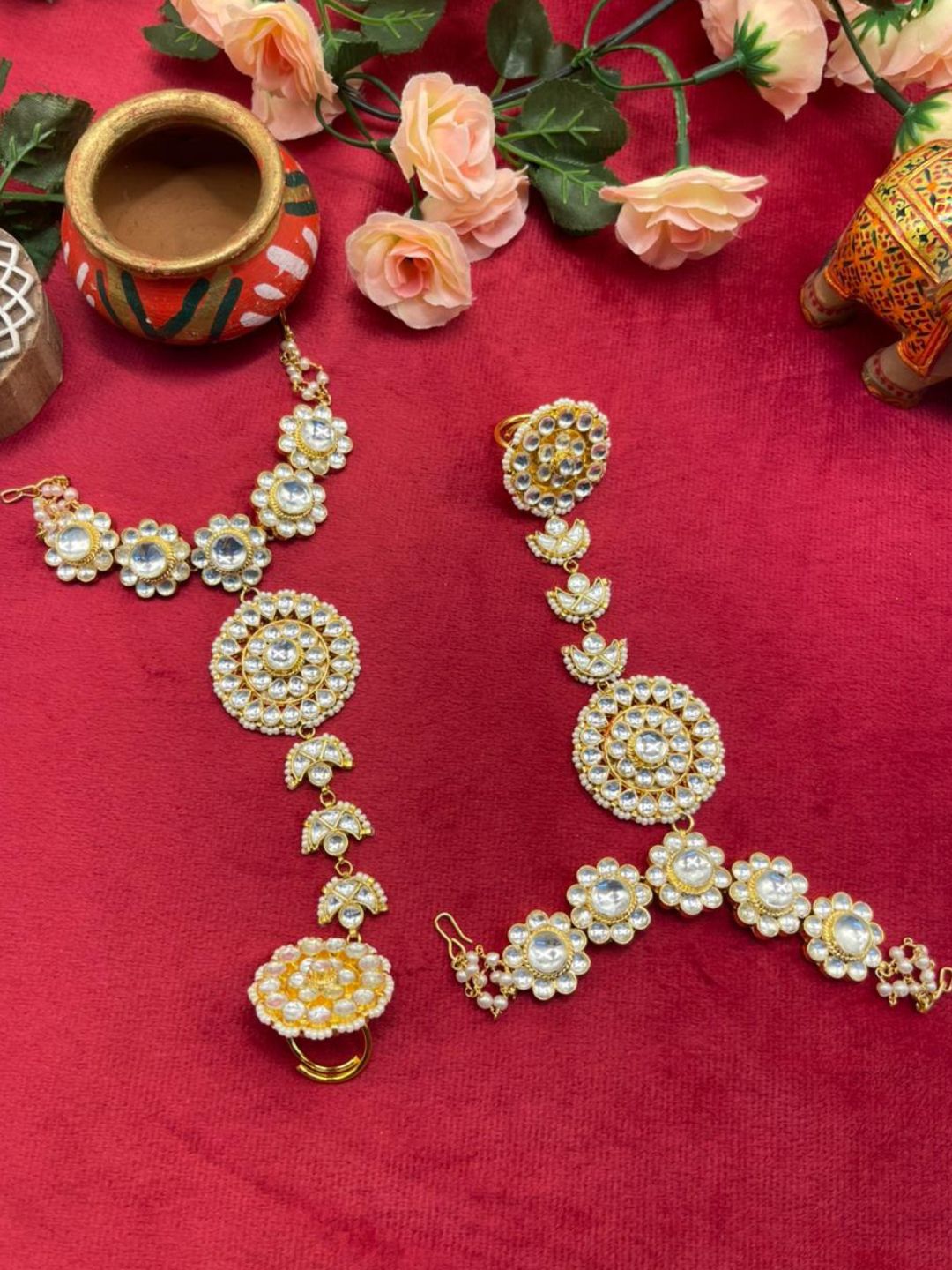 Ishhaara Heritage Pachi Kundan Hathphool