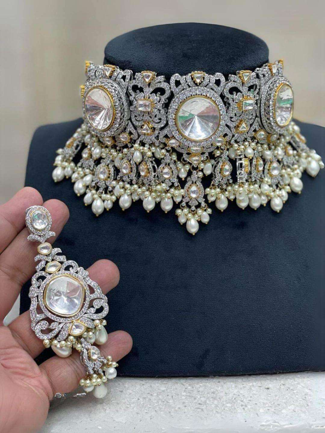 Ishhaara High Quality Moissanite Polki Bridal Jewlery Necklace