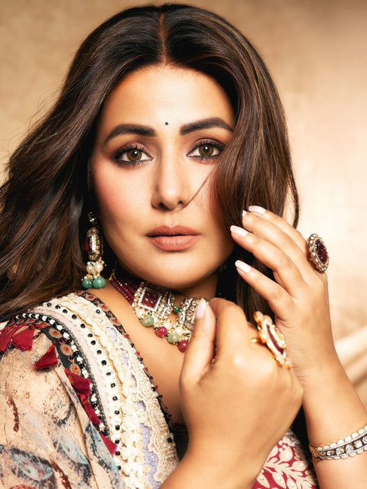 Ishhaara Hina Khan In Kundan Ruby Ring Red