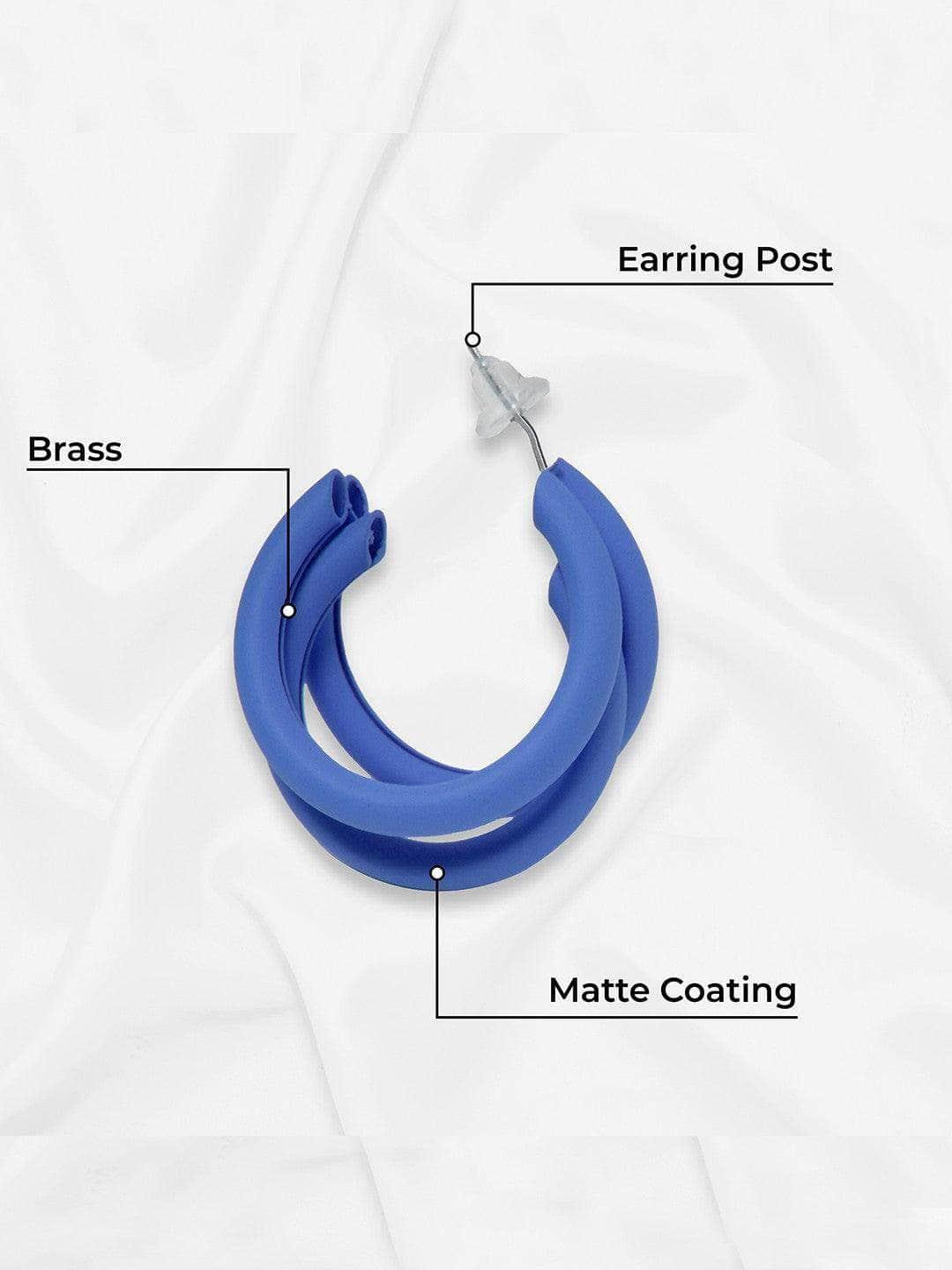 Ishhaara Hina Khan In Triple Hoop Earrings Blue