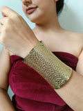 Ishhaara Hollow Geometric Open Cuff Bracelet