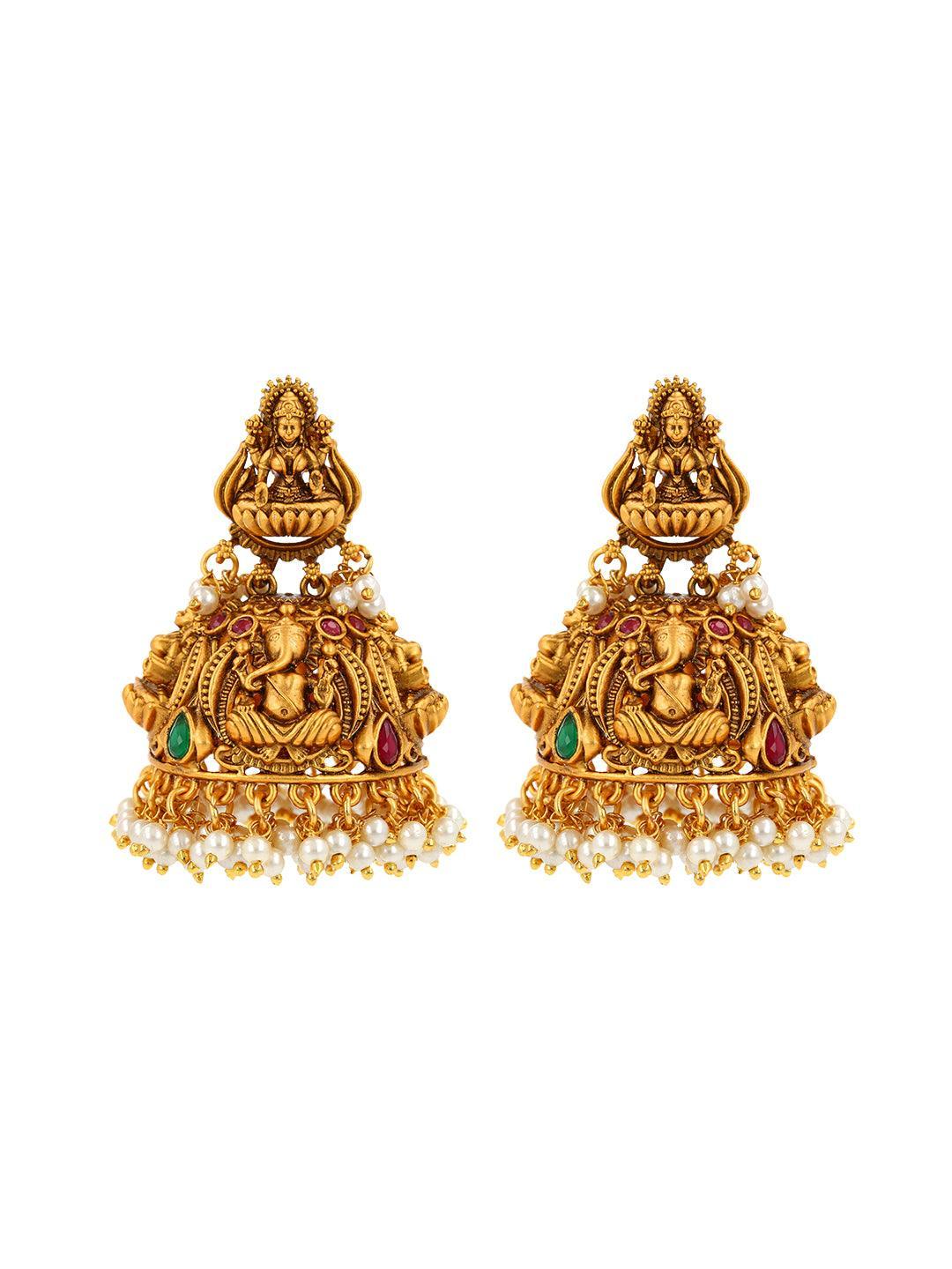 Ishhaara Huge Ganesh Original Kempu Jhumka