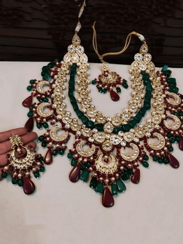 Ishhaara Huge Ruby Emerald Necklace