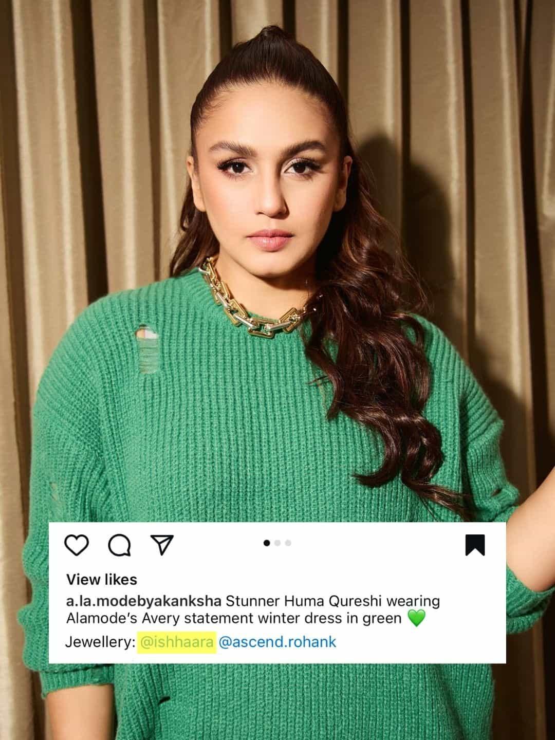 Ishhaara Huma Qureshi In Rectangular Link Acrylic Necklace