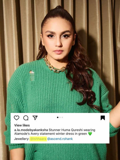 Ishhaara Huma Qureshi In Rectangular Link Acrylic Necklace