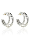 Ishhaara Huma Qureshi In Triple Hoop Earrings - Silver