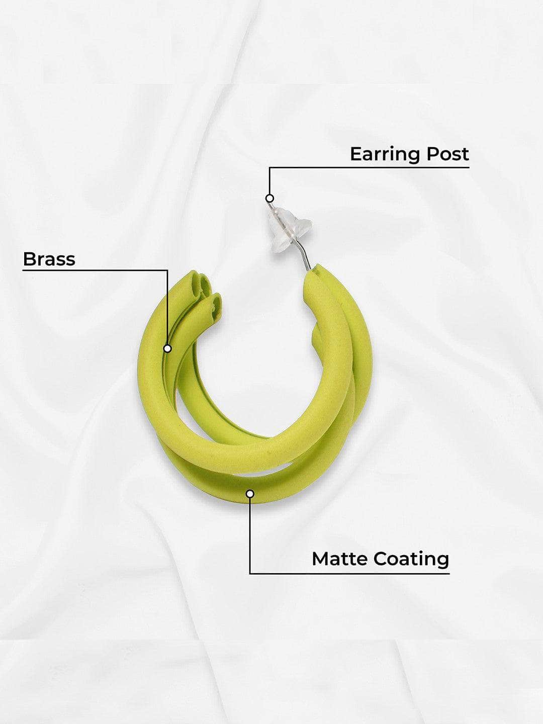 Ishhaara Huma Qureshi In Triple Hoop Earrings - Yellow