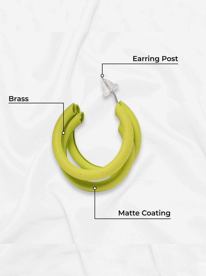 Ishhaara Huma Qureshi In Triple Hoop Earrings Yellow
