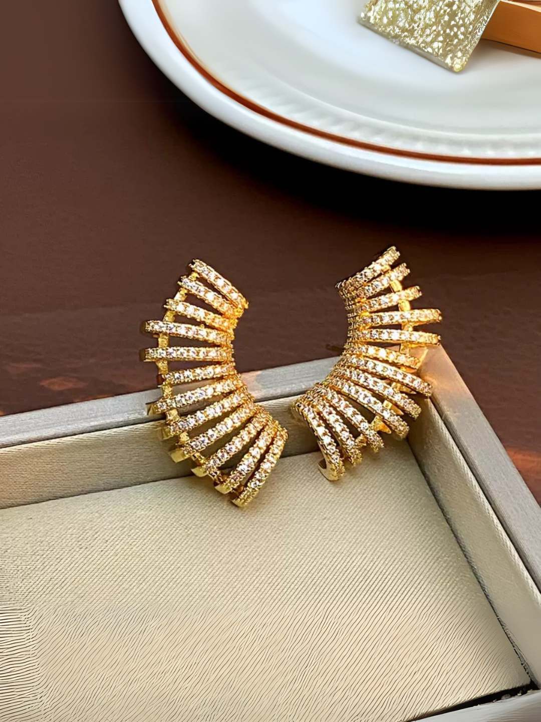 Ishhaara Illusion Multi Cage Cuff Earrings