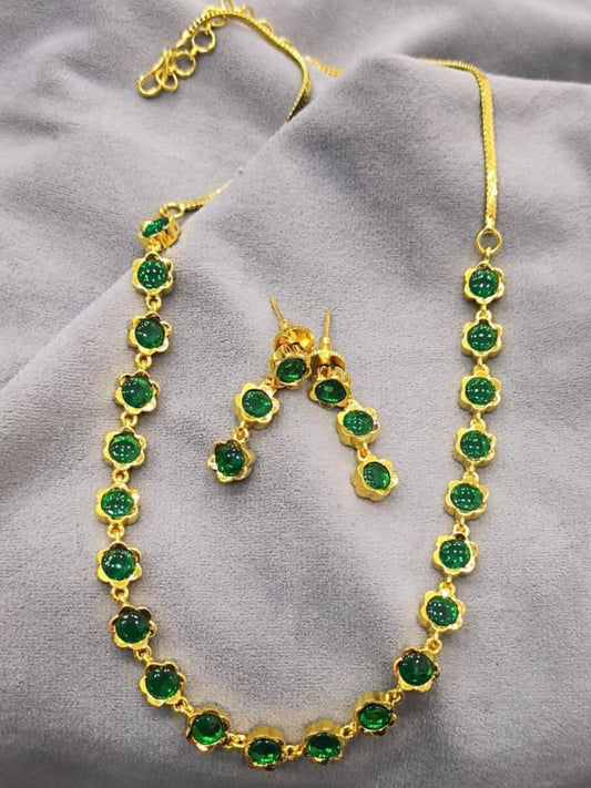 Ishhaara Impon Kempu Choker Necklace