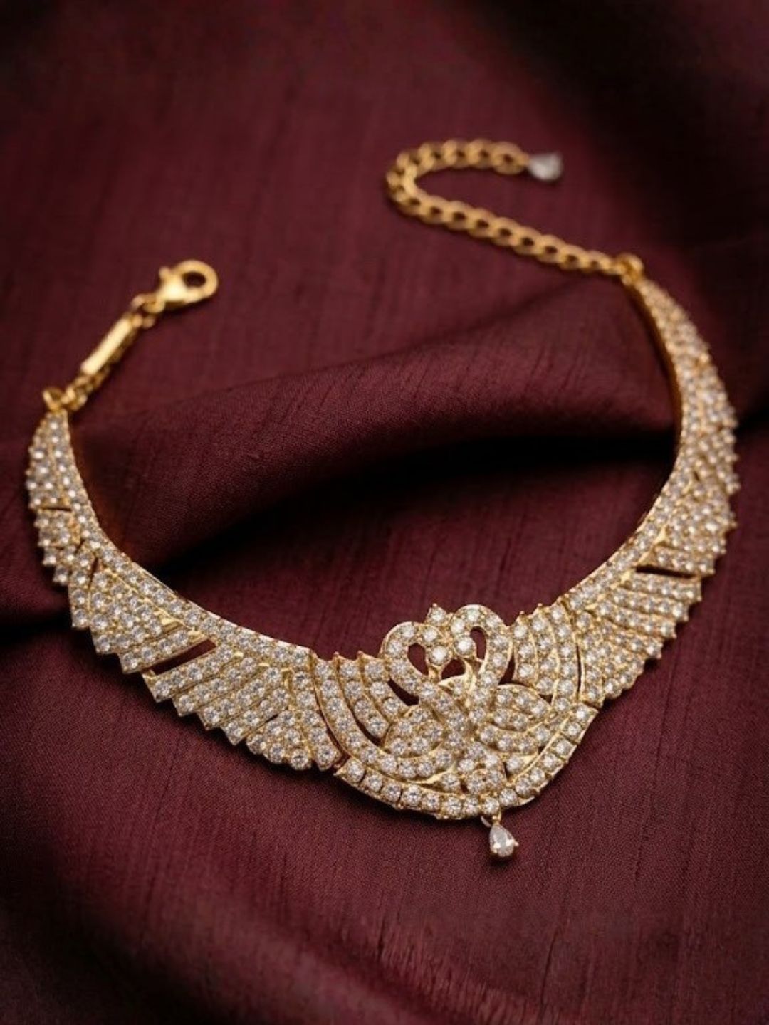Ishhaara Impon Stone Studded Swan Choker