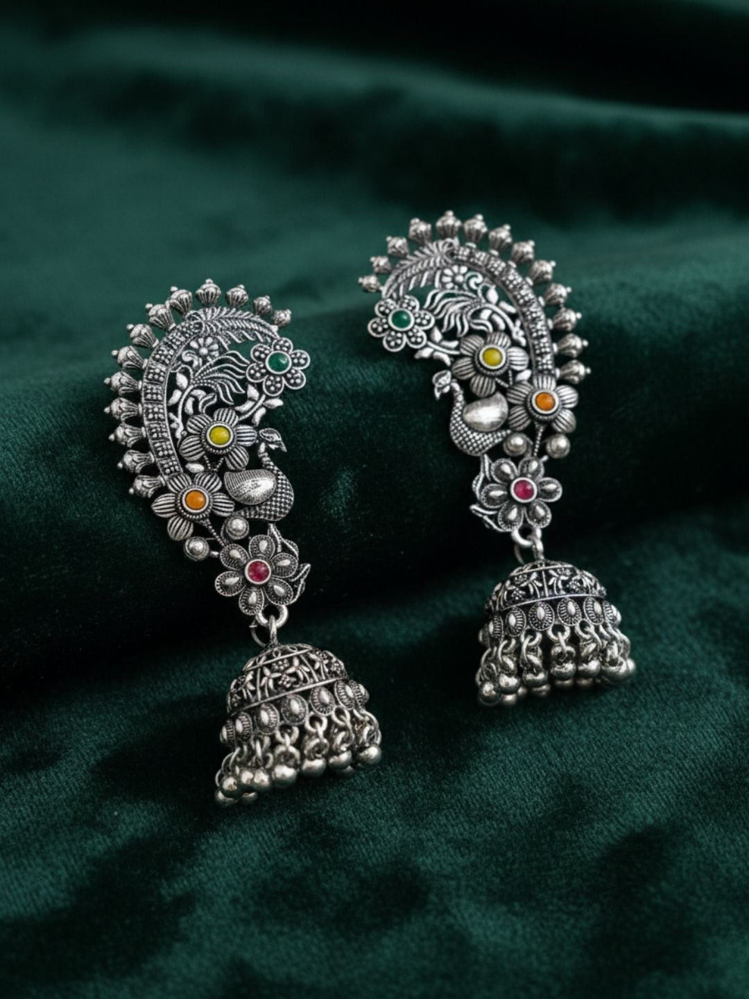 Ishhaara Intricate Design Oxidised Jhumkas