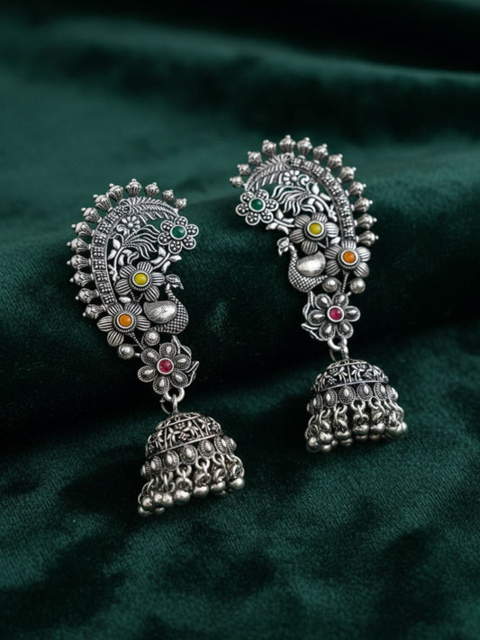 Ishhaara Intricate Design Oxidised Jhumkas
