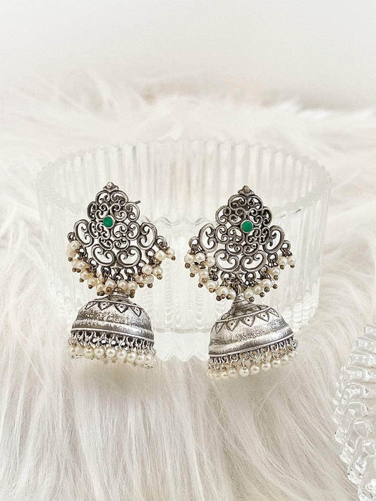 Ishhaara Intricate Designed Oxidized Jhumka