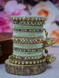 Ishhaara Intricate Dual Colour Pastel Bridal Bangle Set