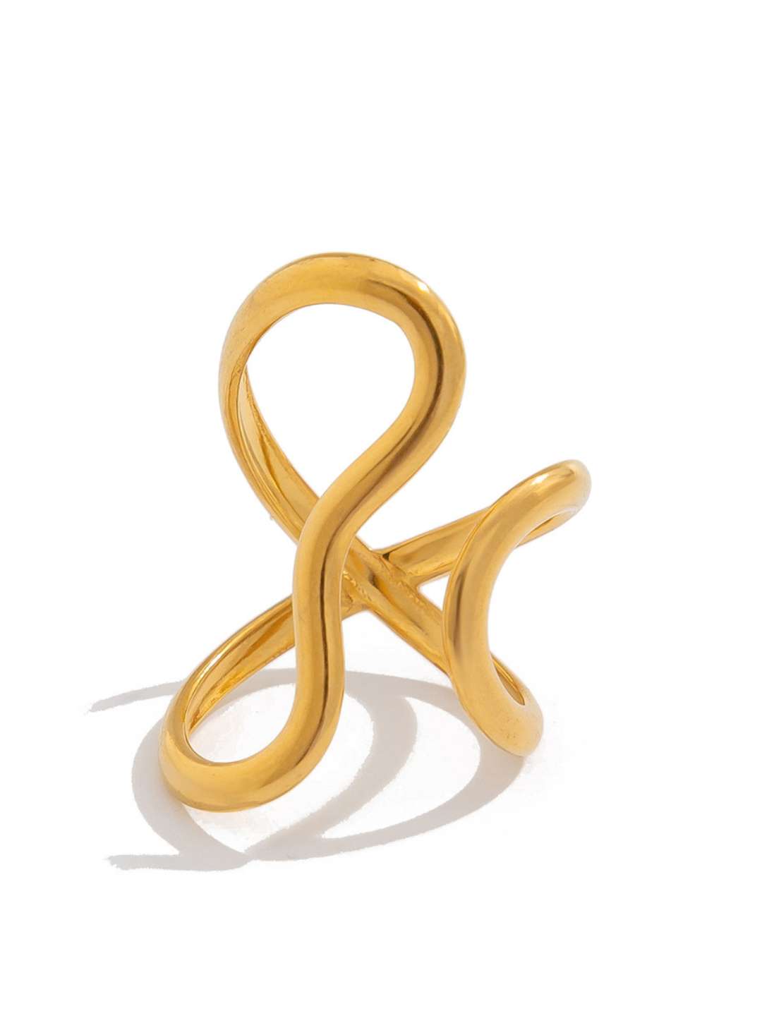 Ishhaara Irregular Curved Hollow Open Ring