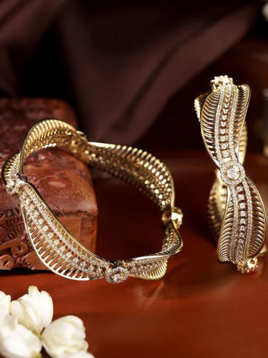 Ishhaara Irregular Shaped American Diamond Bangle