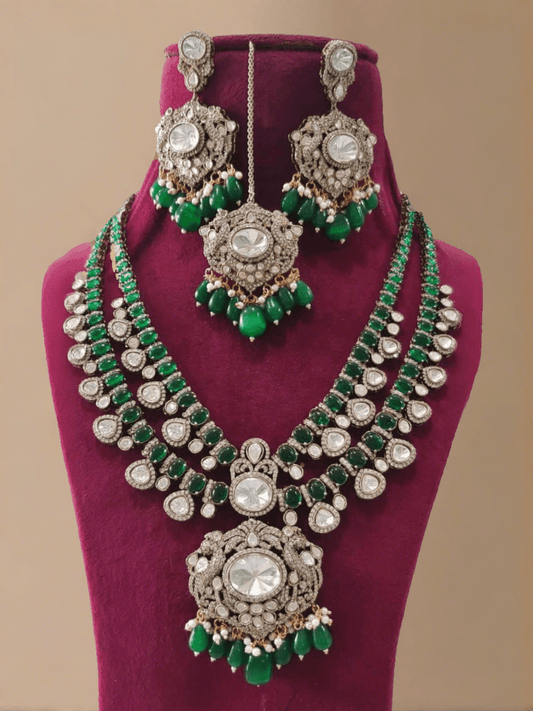 Ishhaara Isha Ambani Inspired Long Emerald Necklace