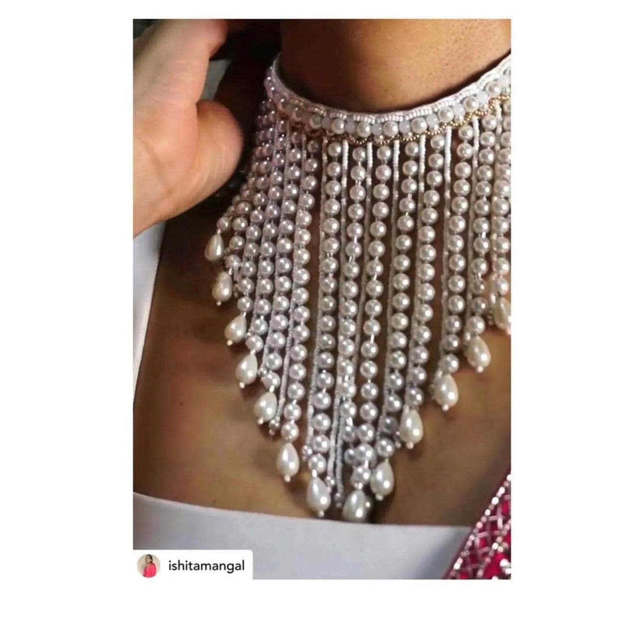 Ishhaara Ishita Mangal In Pearl Tassel Necklace