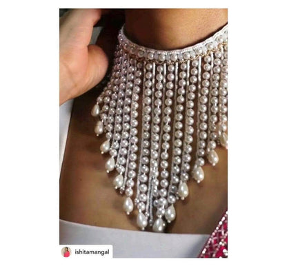 Ishhaara Ishita Mangal In Pearl Tassel Necklace