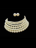 Ishhaara Ivory Multilayered Fresh Water Pearl Necklace