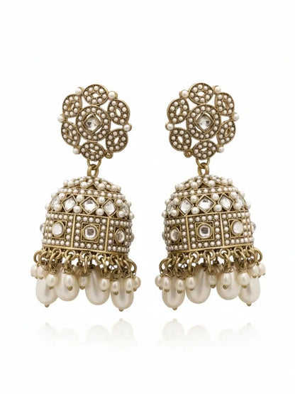 Ishhaara Ivory Pearl Kundan Jhumki