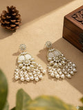 Ishhaara Ivory White Statement Kundan Earrings
