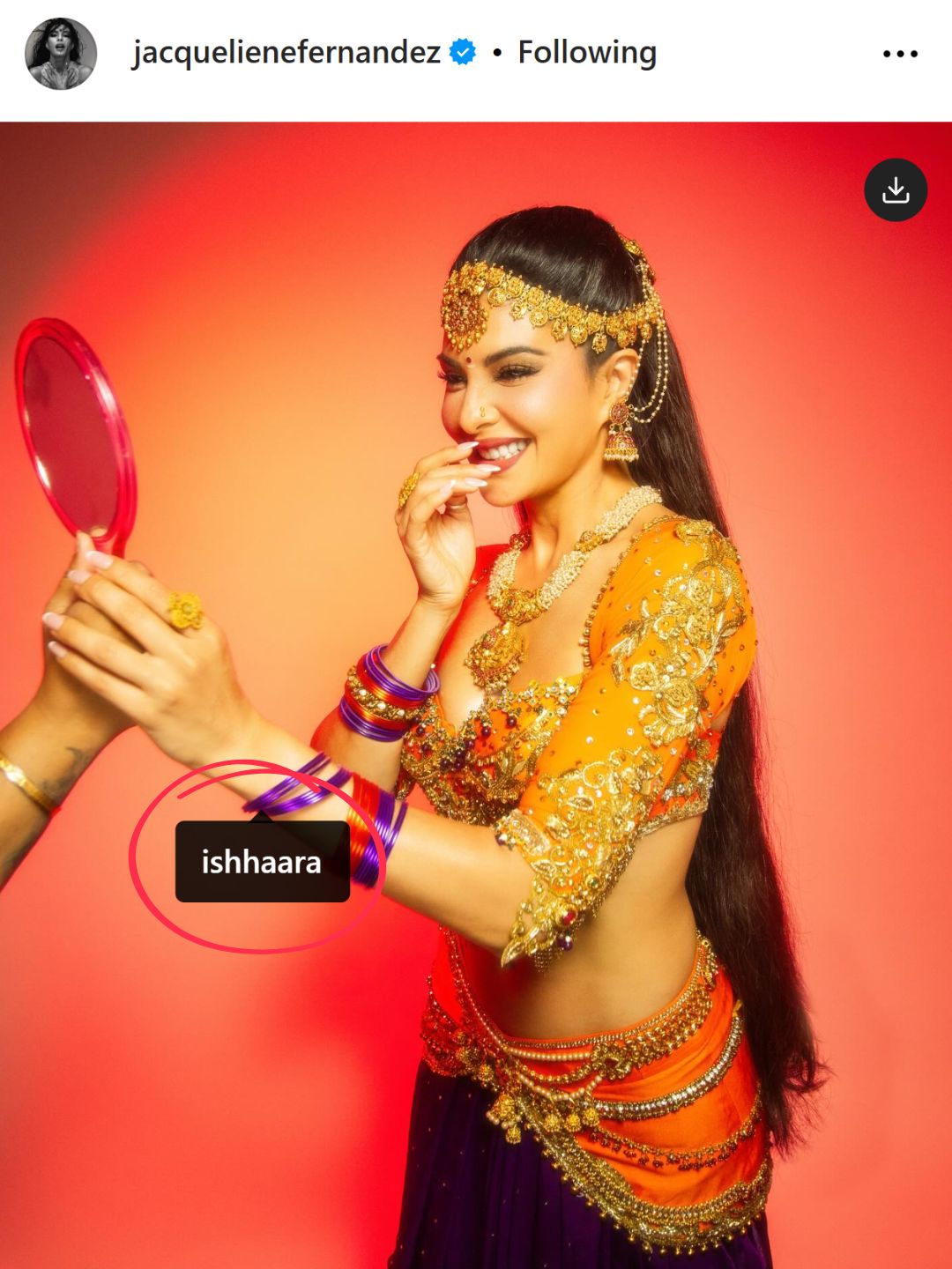 Ishhaara Jacqueline Fernandez In Lakshmi Kasulaperu Long Haram Set