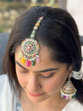 Ishhaara Jadau Jhumka Earrings With Sahara Earchain And Teeka