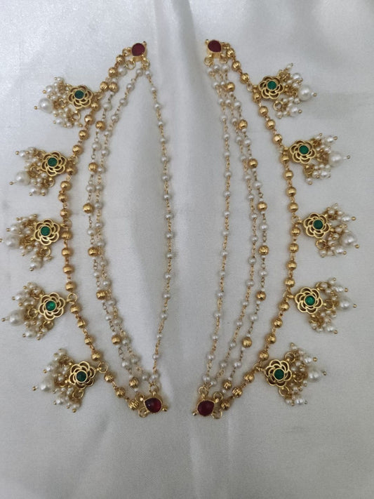 Ishhaara Jadau Kundan And Pearl Layered Earchains