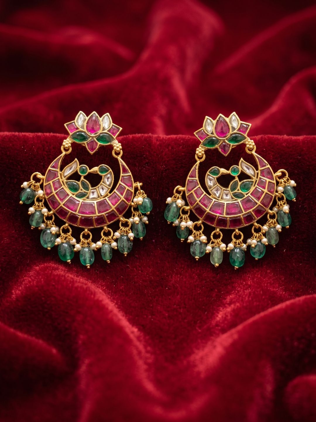 Ishhaara Jadau Kundan Chand Bali Earrings