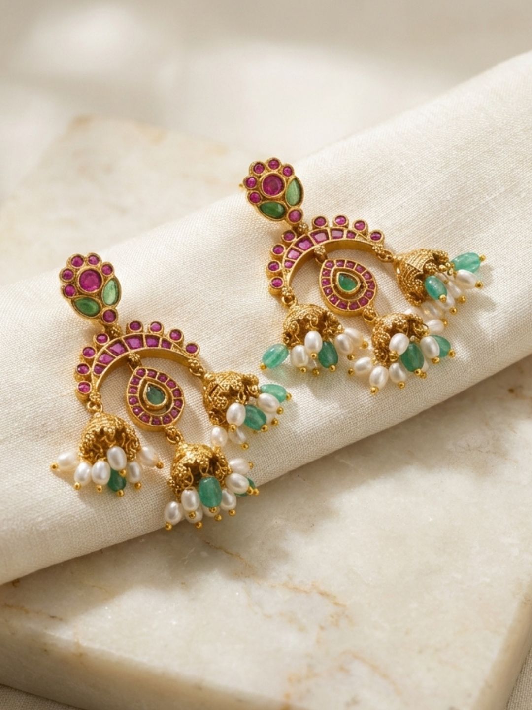 Ishhaara Jadau Kundan Designer Jhumka Earrings