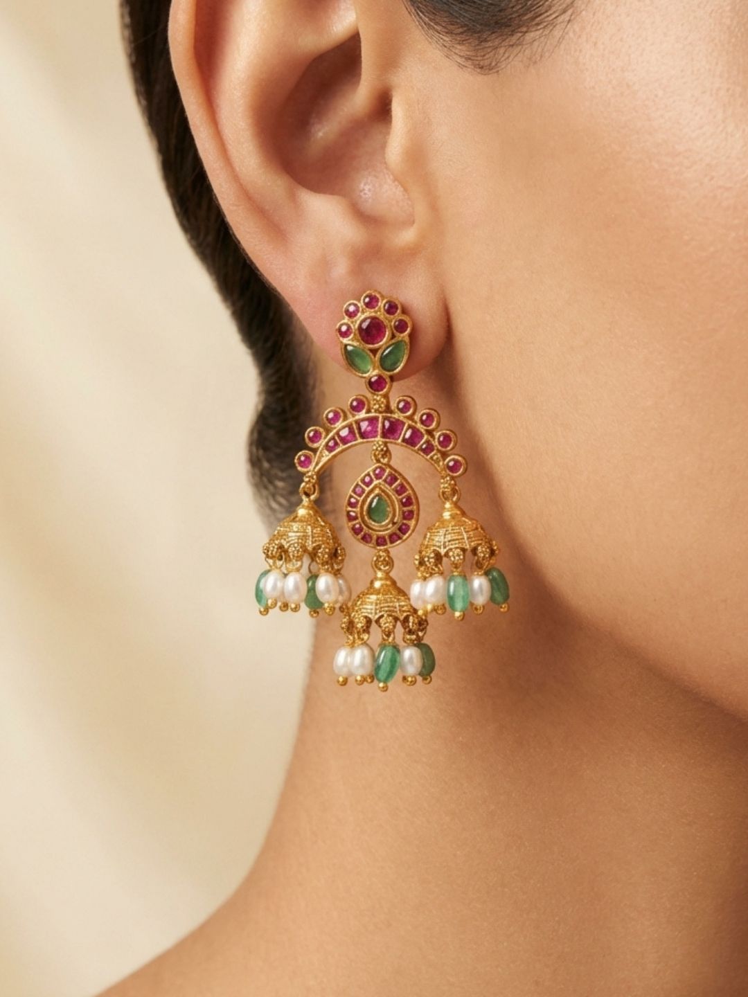 Ishhaara Jadau Kundan Designer Jhumka Earrings
