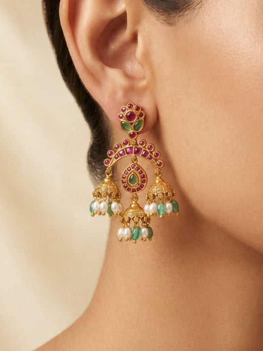 Ishhaara Jadau Kundan Designer Jhumka Earrings