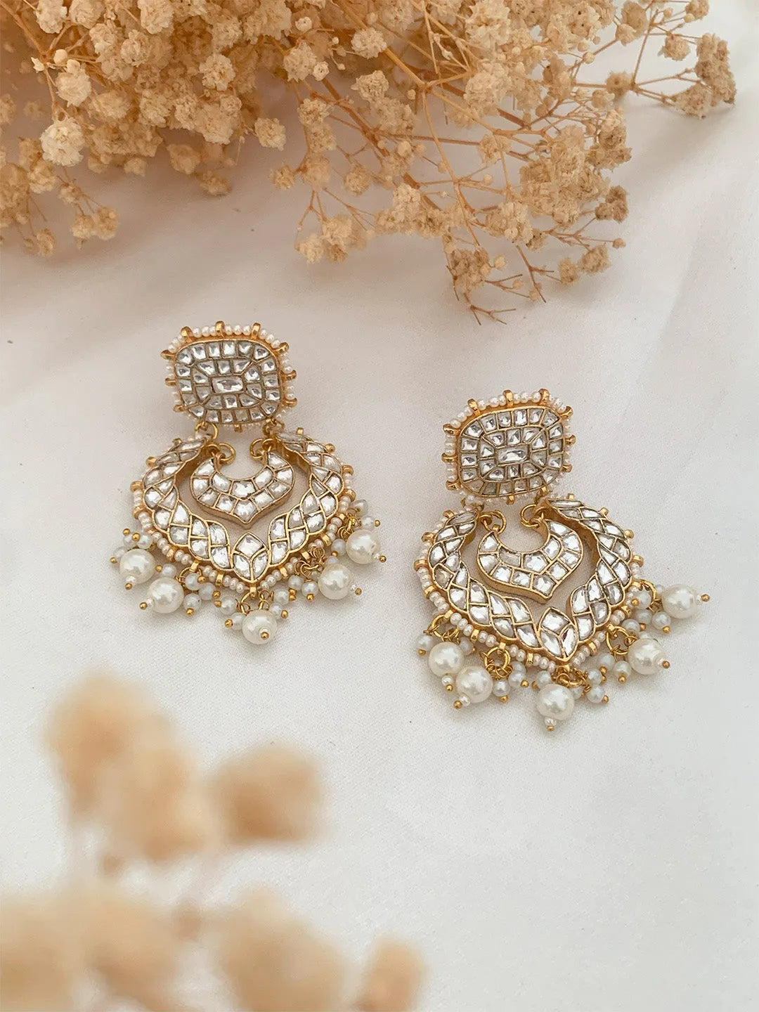 Ishhaara Jadau Kundan Embellished Dangler Earrings