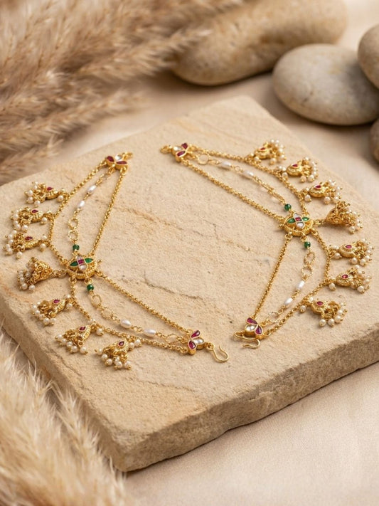 Ishhaara Jadau Kundan Floral Ear Chain