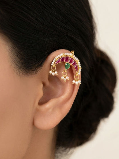 Ishhaara Jadau Kundan Leaf Bugadi Earrings
