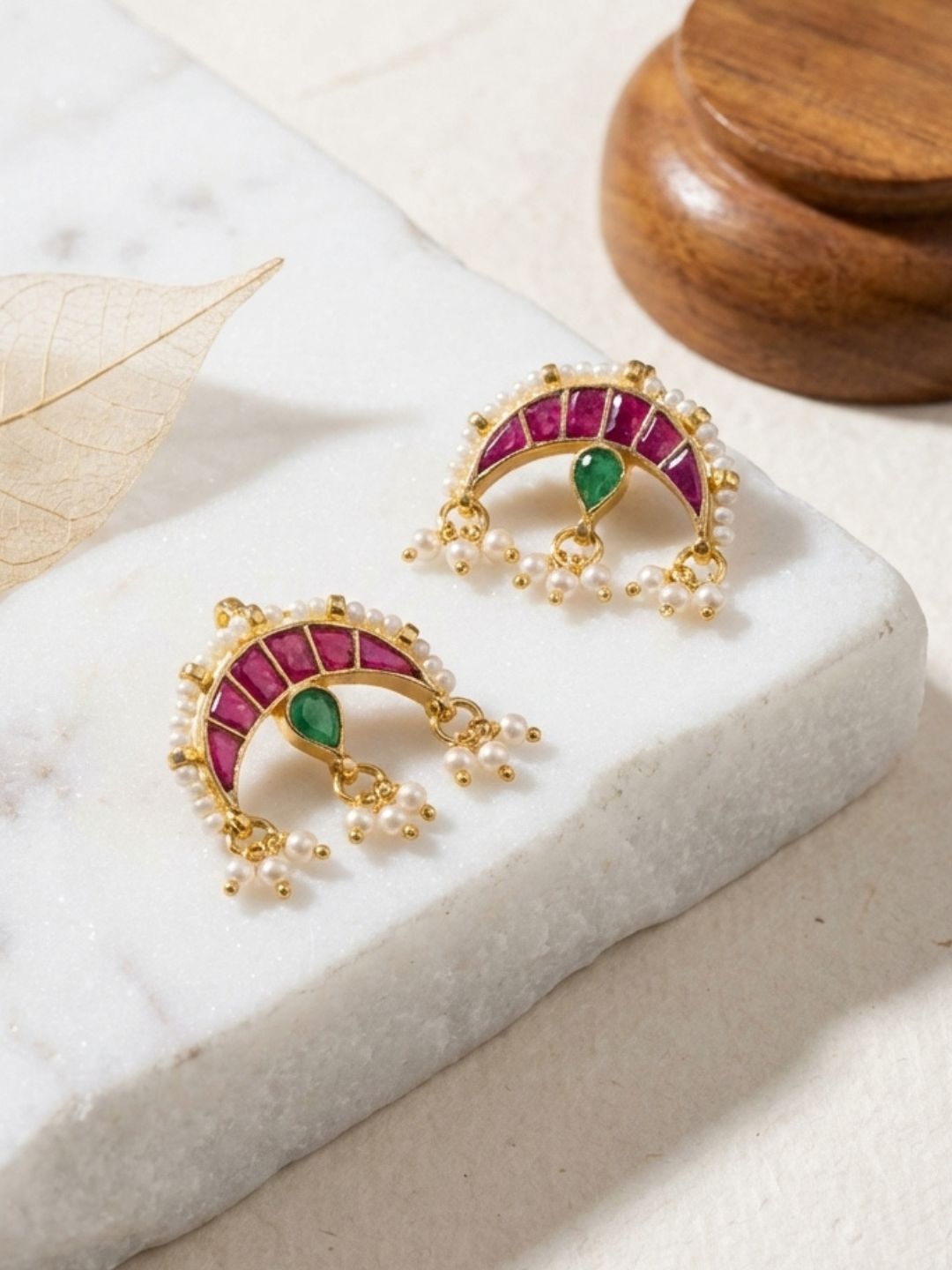 Ishhaara Jadau Kundan Leaf Bugadi Earrings